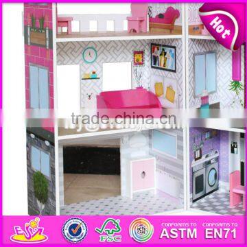 2017 Best Luxurious and Attractive Six Rooms Wooden Doll House Play for Kids W06A245 photo-3
