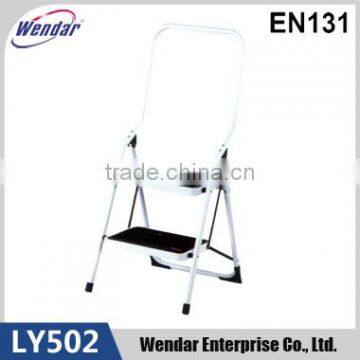 Steel Step Ladder with EN14183 certificate , 2 steps with rubber mat