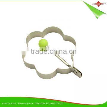 ZY-F1414 Stainless Steel Egg Ring Flower Shape Fried Egg Ring With pp Ball Handle photo-3