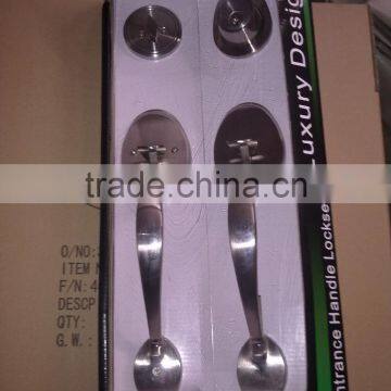 ANSI Grade 2 Zinc Lever Handleset Door Handle Lock Set For Bedroom photo-2