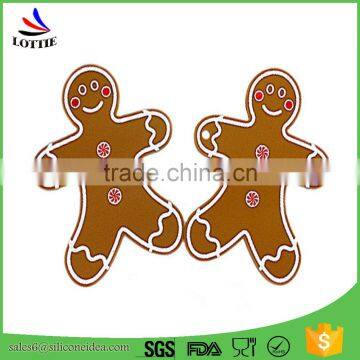 Food Grade Lovely The Gingerbread Man Shape Kitchen Heat Resistant Silicone Mat photo-3