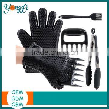 Silicone Gloves -Meat Shredder Claws Tong Brushs for Barbecue Tools Set