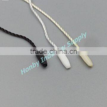 Clothing Hang Tag 20cm White Plastic Snap Lock Head Nylon String