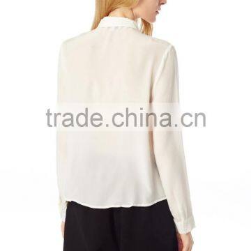 Silk Cotton Woman Fashion Tops Ladies Office White Shirts photo-5
