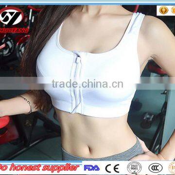 Factory wholesale Women's High Impact Zip Front Wirefree Support Workout Yoga Sports Bra