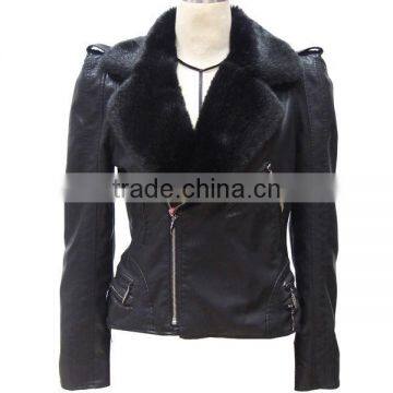 Women's long-sleeve winter warm leather jacket,2013 fashion leather coats