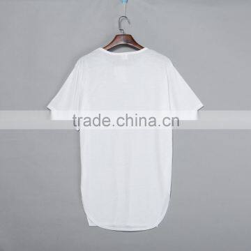 Scoop Hem Design Curved Hem Stylish Men Tee Extra Long Hip Hop T-shirt. Sublimation Blanks. Print Your Own Design. Real Factor photo-2