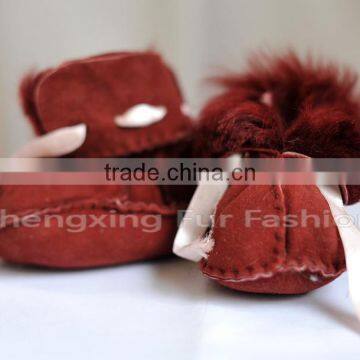 CX-SHOES-01 Genuine Sheared Sheep Leather Child Shoes photo-2