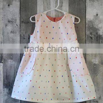 New arrival baby Clothes wholesale Hot sale white cotton cheap Children's Boutique fashion 1-6 years old baby girl dress