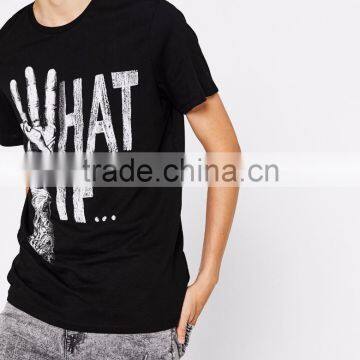 Customize Text Print T-Shirt For Man Stylish Discharge Printing Pattern Fashion Casual Tee 100% Pure Cotton Material Soft Short photo-5