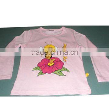 100% Ctn, S/J, 160 Gsm, Children Girls Long Slv T-Shirt