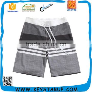 Spandex Men's Boardshort Stripe Grey Design Shorts