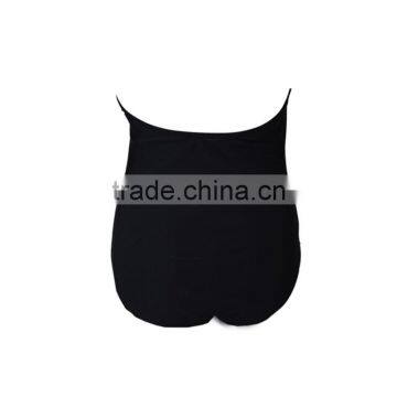 Professional Women Black One-Piece Slim Swimwear photo-5