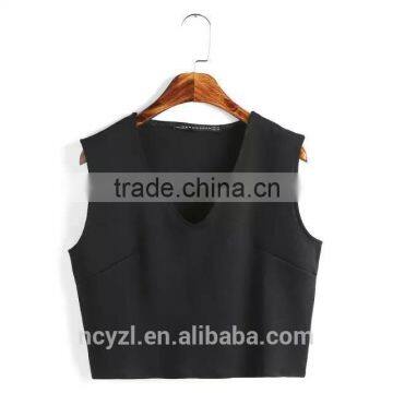 wholesale fashion crop tops wholesale women wear crop top fashion v neck loose crop tops