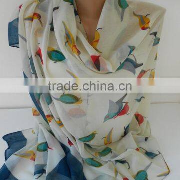 2015 New Fashion Print Bird Oversize Scarf Women photo-3