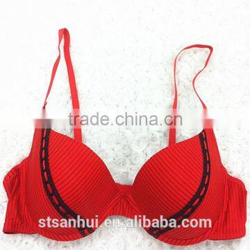 Ladies fashion design sexy red padded bra girls underwear bra new design