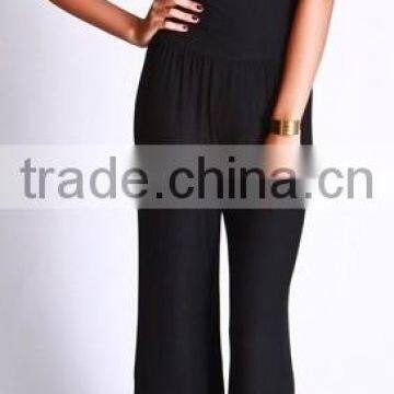 Soft Black Front Cutout Women Playsuit Sexy Backless Jumpsuit Laides Halter Romper