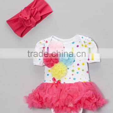 2016 Summer Baby Girls Bodysuit With Headband Infant Jumpers Cute Toddler Jumpersuit CS90425-20