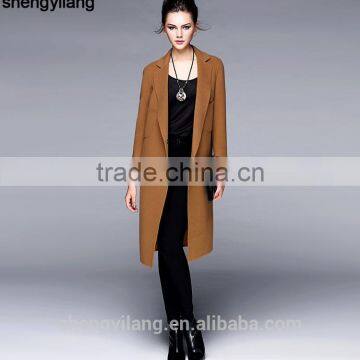 Women's Wholesale Wool Suit Collar Midi Long Coat photo-4
