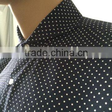 Latest Mens Dress Shirt Design Dark Blue Dots photo-4