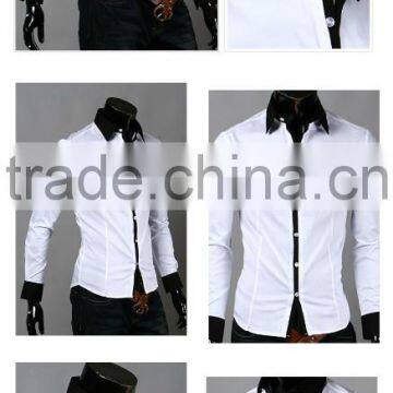 2015 Hot Sale Africa Market Fashionable Polyester and Cotton Men's Slim Fit Shirt With Special Pattern photo-3