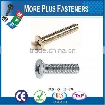 Made in Taiwan Machine Screw ISO 7047 Philips Oval Head Countersunk Stainless Steel Carbon Steel Zinc Plated