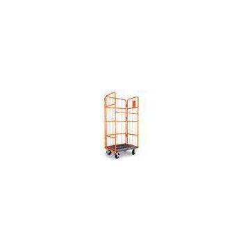 Durable Three Side Metal Roll Container foldable Warehouse Trolley