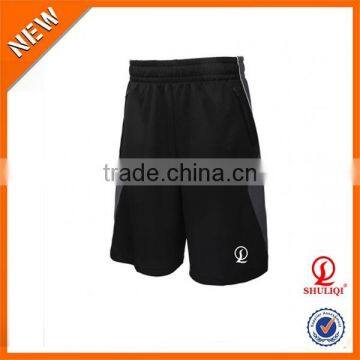 Black Gery matching color wholesale mens shorts suitable for gym/75% polyester 25% cotton sublimation mens shorts