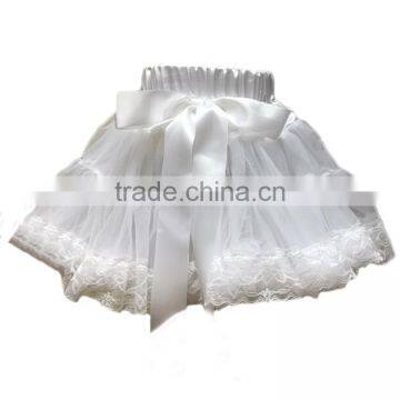 customized white chiffon tulle cute baby girls party wear fluffy skirt tutu skirt