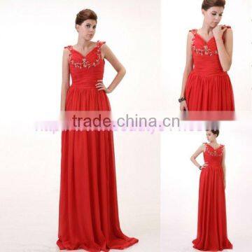 new party dress prom gowns New Design lace beading strap evening dress AS062