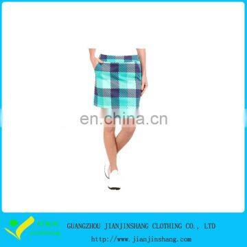 Customizable 100 Polyester Embroidery Plaid Ladies Sport Skirts