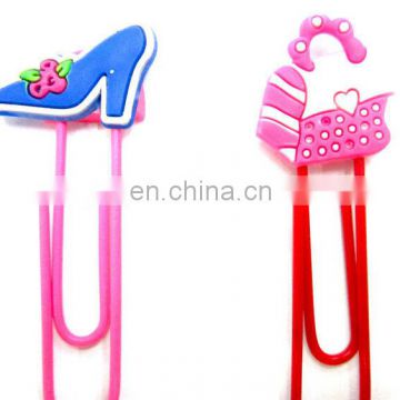 Soft pvc fancy shoes and handbags shape bookmark with logo for business gift