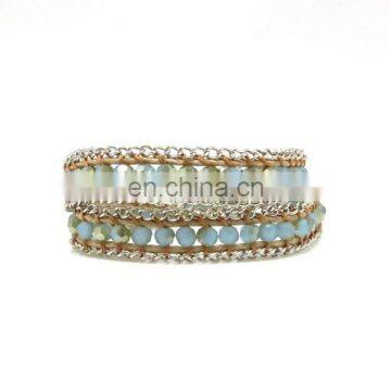 Handmade bracelet Opalesque Beaded Wrap Bracelet