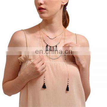 Chic Fashion Women Jewelry Beads Chain Tassel Long Necklace