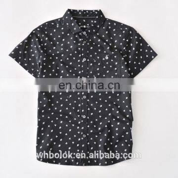 Custom made boys latest short sleeve casual all over print shirt