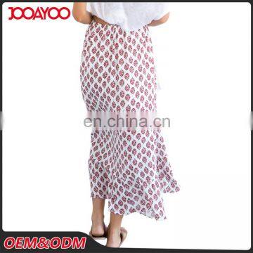 Mature Women Print Floral Maxi Skirt Latest Long Skirt Design