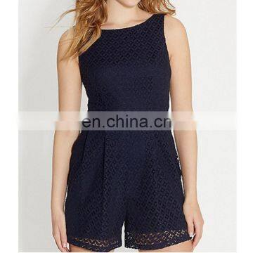 New fashion back open details ladies lace jumpsuit