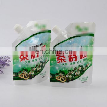 manufacture customized 400g clear plastic reusable food spout pouch for plant soybean power pouch bag