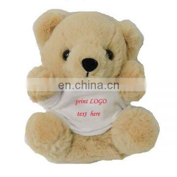 Cheap price print logo white T-shirt small size plush Teddy promotion toy