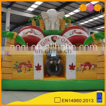 AOQI newest design inflatable animal funcity with slide inflatable city toy for sale