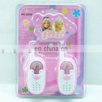 pink color girl plastic toy kids walkie talkie