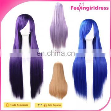 Fashion Quality Synthetic Feathers Cosplay Wig Long Purple