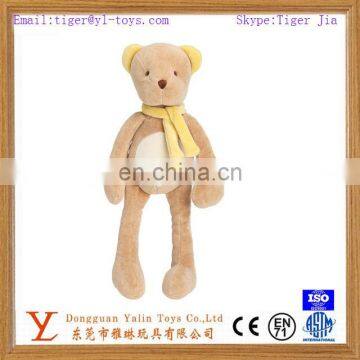 Wholesale plush cute teddy bear toy with long legs&scarf