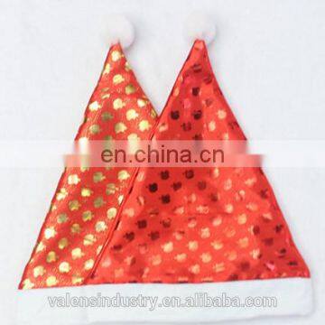 New Fashion Handmade Orange and Red Color Nice Design Shinning Fabric Santa Claus Christmas Hat Idea Decoration