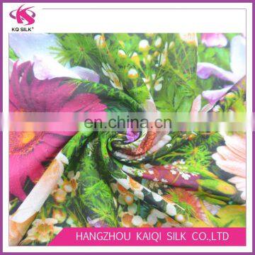 Floral Digital Print Cotton Silk Colorful Silk Blend Cotton Fabric Silk Fashion Fabric for Lady Dress photo-3