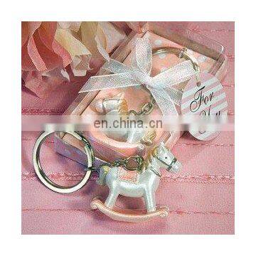 Pink Rocking Horse Keychain Favors