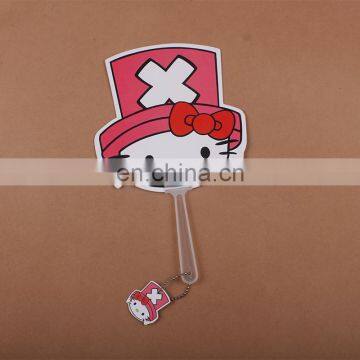 Summer middle handle cute PP plastic hand fan