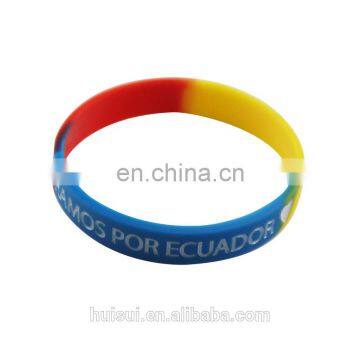 high quality multi-color rainbow silicone bracelet