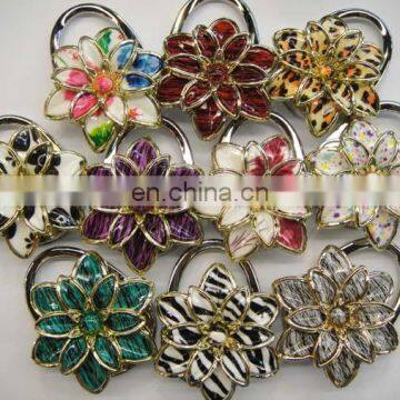 Promotional Hotsale Cheap Metal Custom Flower Shaped Table Top Bag Hanger,Purse Hook