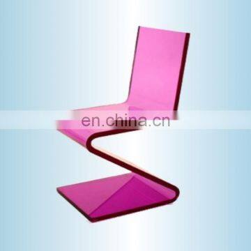 z shape red transparent chair plexiglass chair acrylic cheaper acrylic chair